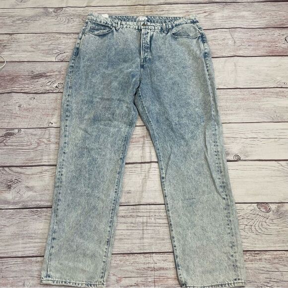 Good American Good Boy High Waist Nonstretch Straight Jeans Size 16 NEW - Picture 1 of 10